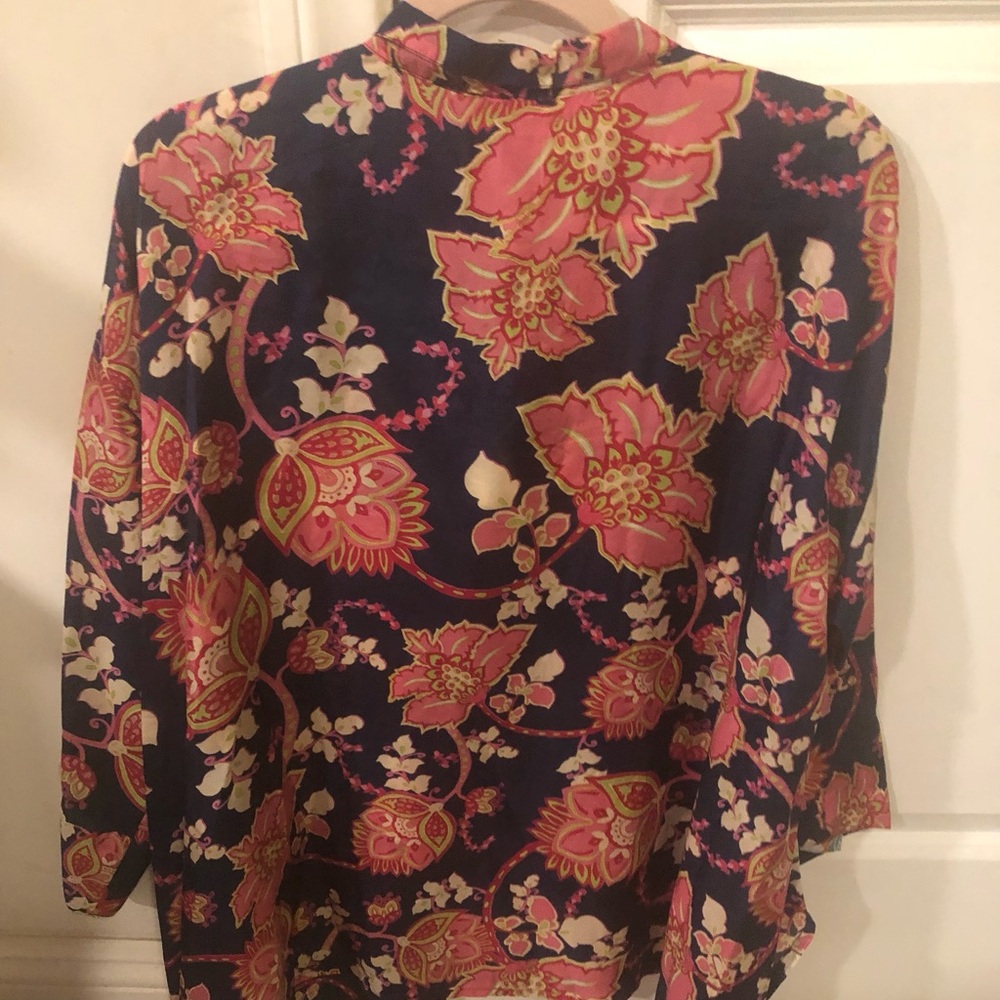 JOHNNY WAS MONTREUX FLORAL SILK SIZE L - Picture 7 of 11